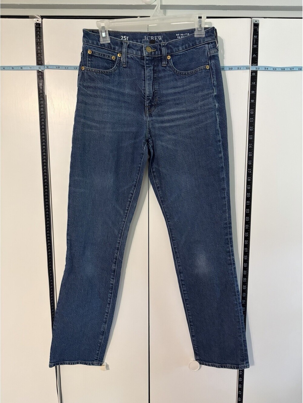 J.Crew 96 Straight Leg Jeans 25T Tall Long High Rise Indigo